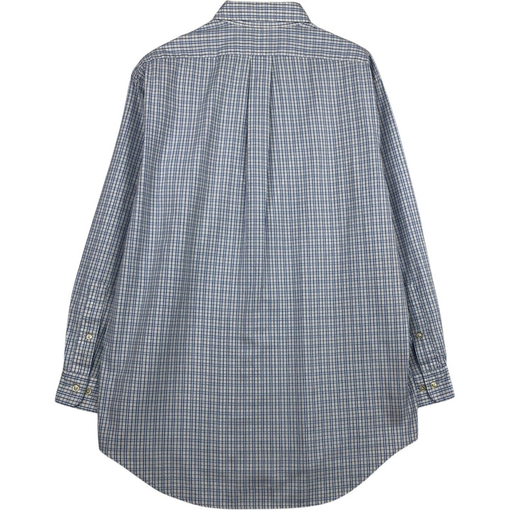 Ralph Lauren YARMOUTH Long Sleeve Button-Down Check Shirt, Men's Size M cotton blue type Vintage Second Hand