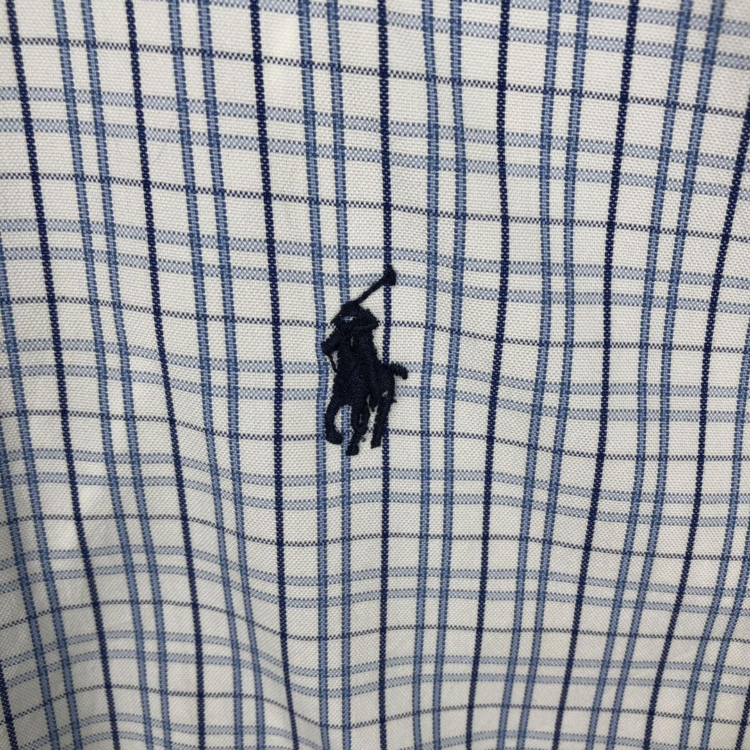 Ralph Lauren YARMOUTH Long Sleeve Button-Down Check Shirt, Men's Size M cotton blue type Vintage Second Hand