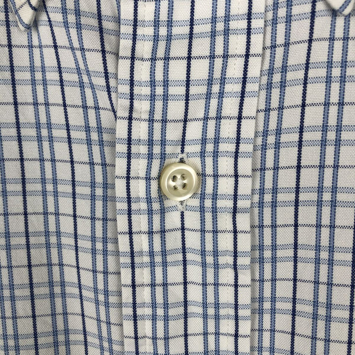 Ralph Lauren YARMOUTH Long Sleeve Button-Down Check Shirt, Men's Size M cotton blue type Vintage Second Hand