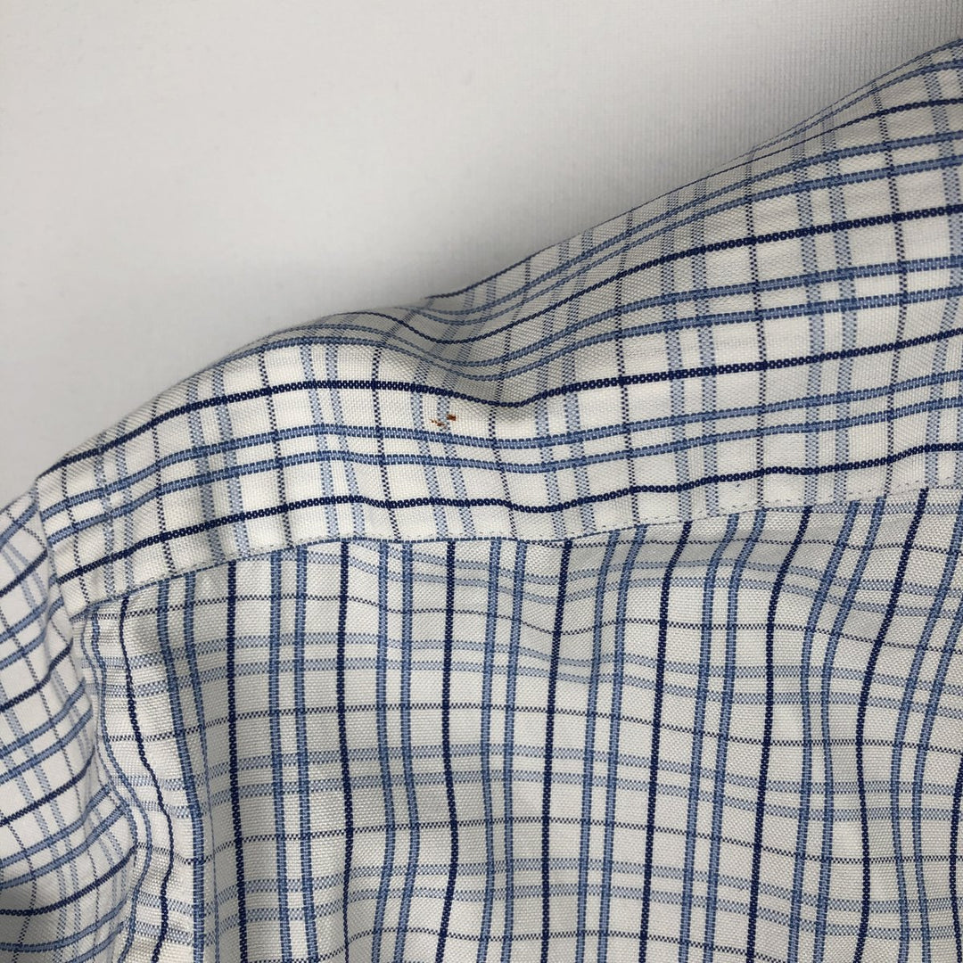 Ralph Lauren YARMOUTH Long Sleeve Button-Down Check Shirt, Men's Size M cotton blue type Vintage Second Hand