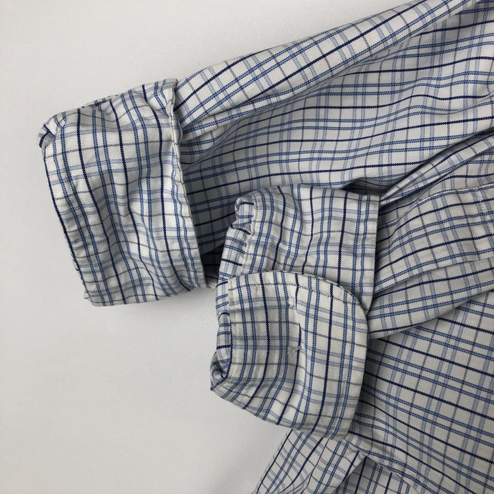Ralph Lauren YARMOUTH Long Sleeve Button-Down Check Shirt, Men's Size M cotton blue type Vintage Second Hand