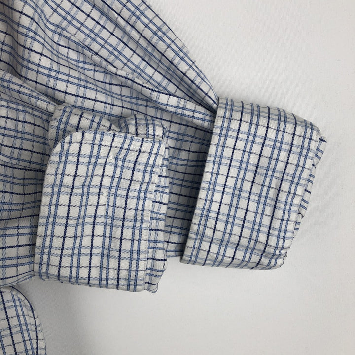 Ralph Lauren YARMOUTH Long Sleeve Button-Down Check Shirt, Men's Size M cotton blue type Vintage Second Hand