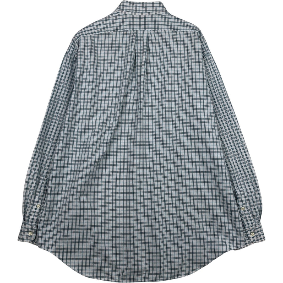 Ralph Lauren BLAKE long sleeve button down check shirt, men's XL size cotton white type Vintage Second Hand