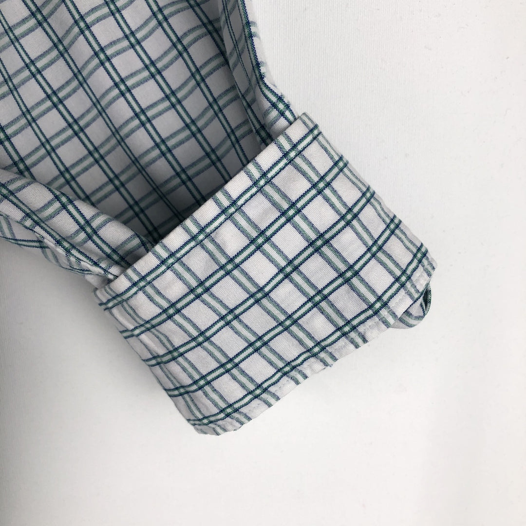 Ralph Lauren BLAKE long sleeve button down check shirt, men's XL size cotton white type Vintage Second Hand
