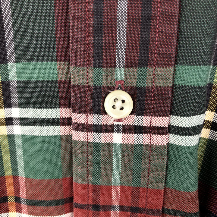 Ralph Lauren long-sleeved button-down check shirt, men's size M (approx.) cotton green type Vintage Second Hand