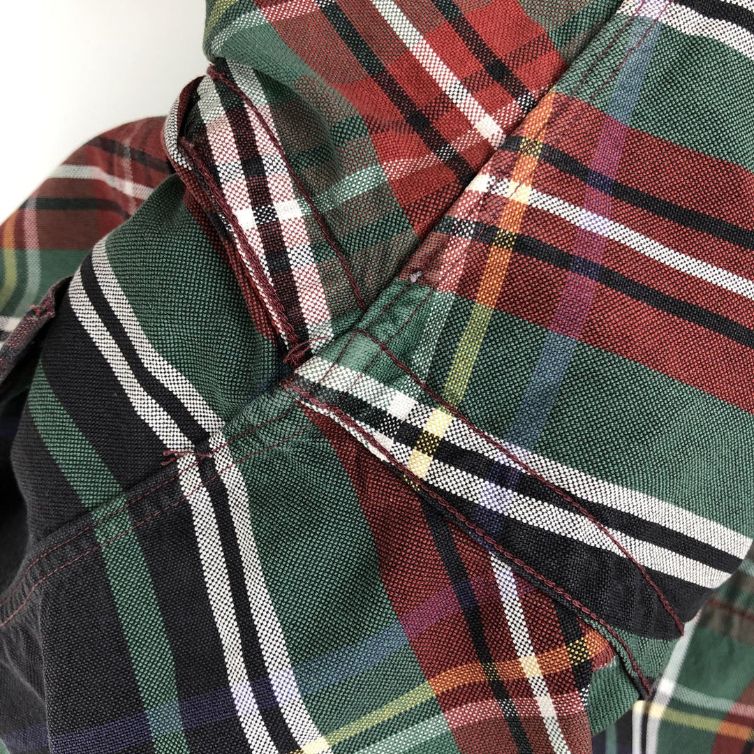 Ralph Lauren long-sleeved button-down check shirt, men's size M (approx.) cotton green type Vintage Second Hand