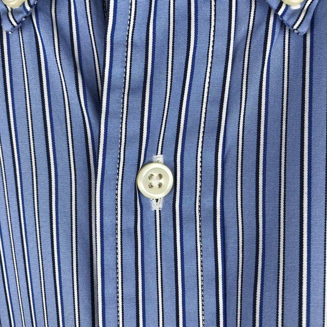 Ralph Lauren POLO RALPH LAUREN CUSTOM FIT Long-Sleeve Button-Down Striped Shirt, Men's Size L (approx.) cotton blue type Vintage Second Hand