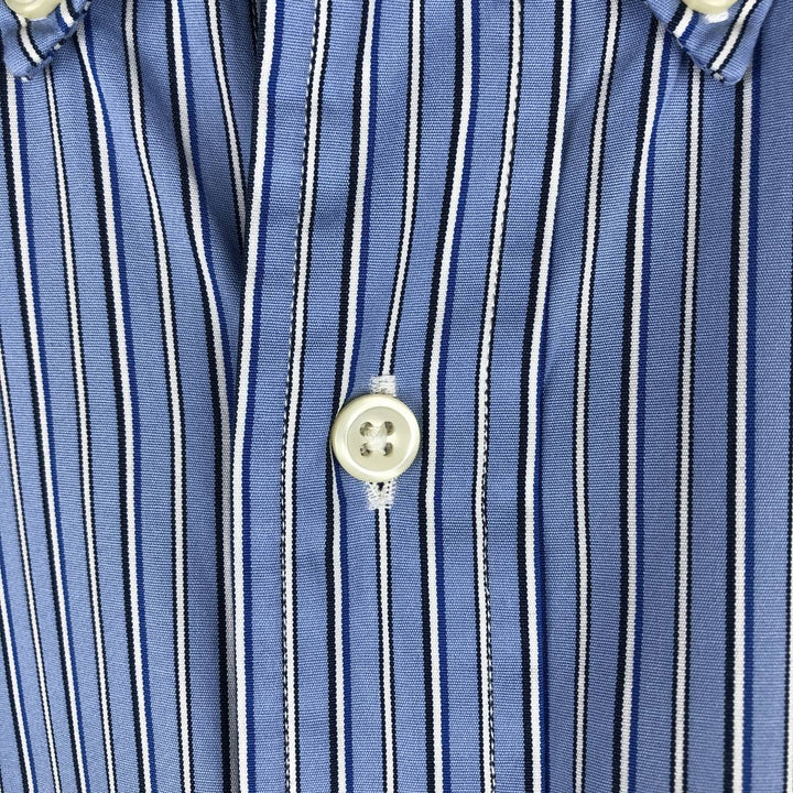 Ralph Lauren POLO RALPH LAUREN CUSTOM FIT Long-Sleeve Button-Down Striped Shirt, Men's Size L (approx.) cotton blue type Vintage Second Hand