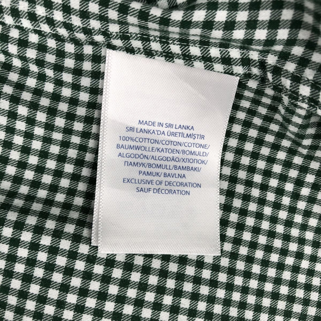 Ralph Lauren Gingham Check Long Sleeve Button-Down Check Shirt Men's XL cotton green type Vintage Second Hand