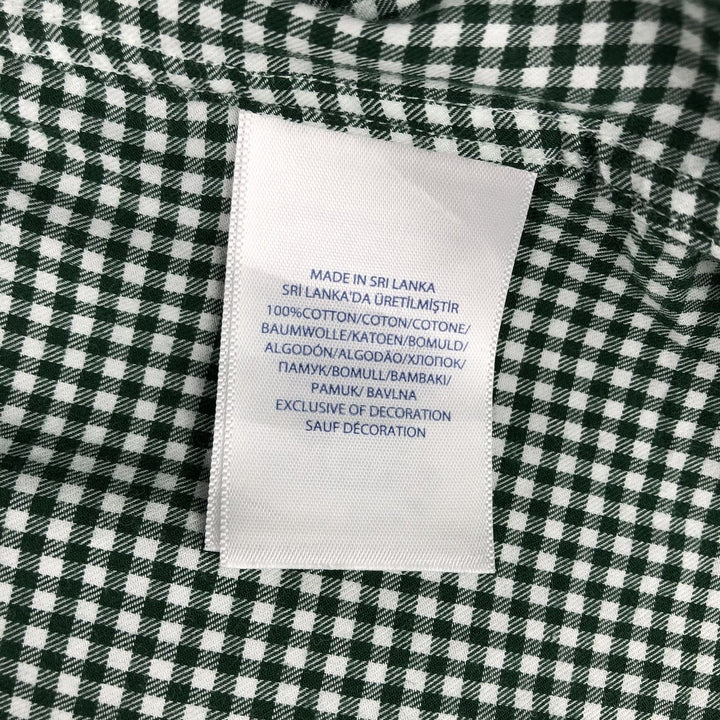 Ralph Lauren Gingham Check Long Sleeve Button-Down Check Shirt Men's XL cotton green type Vintage Second Hand