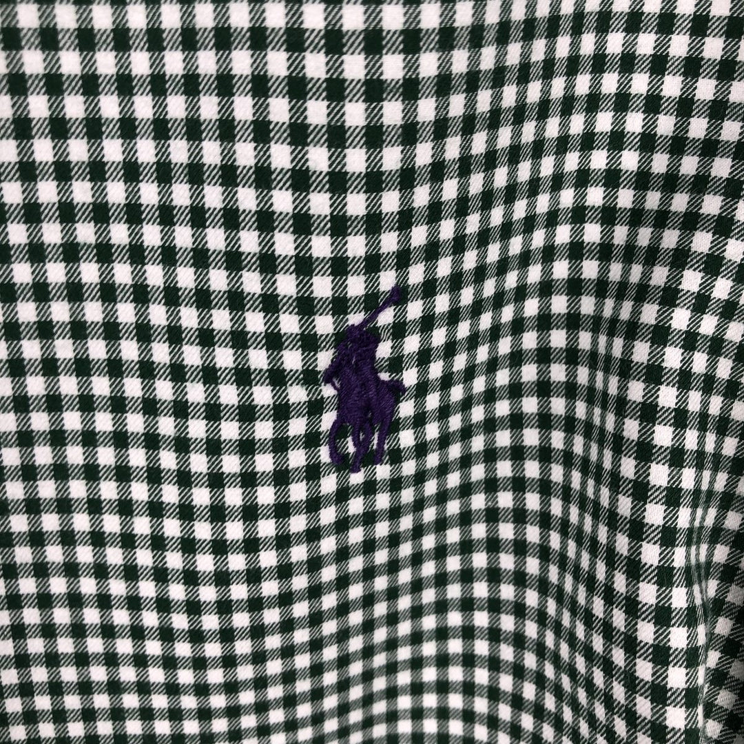 Ralph Lauren Gingham Check Long Sleeve Button-Down Check Shirt Men's XL cotton green type Vintage Second Hand