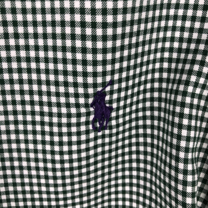 Ralph Lauren Gingham Check Long Sleeve Button-Down Check Shirt Men's XL cotton green type Vintage Second Hand