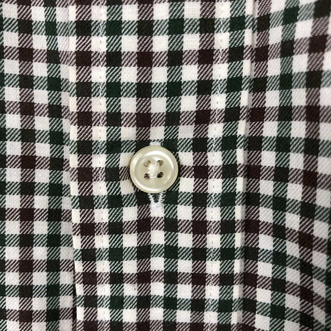Ralph Lauren POLO by Ralph Lauren BLAKE Gingham Check Long-Sleeve Button-Down Check Shirt, Men's Size L (approx.) cotton green type Vintage Second Hand