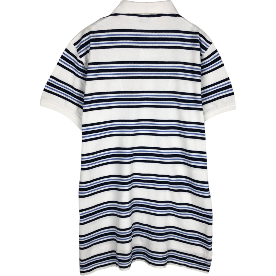Ralph Lauren POLO by Ralph Lauren CUSTOM FIT short sleeve striped polo shirt men's size M cotton white type Vintage Second Hand