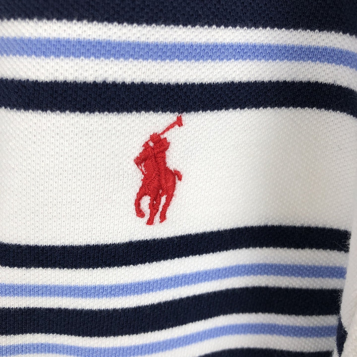 Ralph Lauren POLO by Ralph Lauren CUSTOM FIT short sleeve striped polo shirt men's size M cotton white type Vintage Second Hand