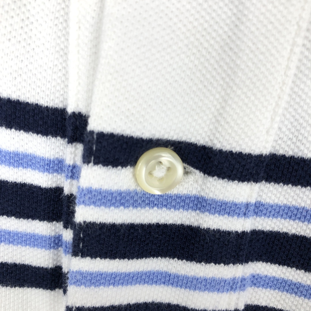 Ralph Lauren POLO by Ralph Lauren CUSTOM FIT short sleeve striped polo shirt men's size M cotton white type Vintage Second Hand