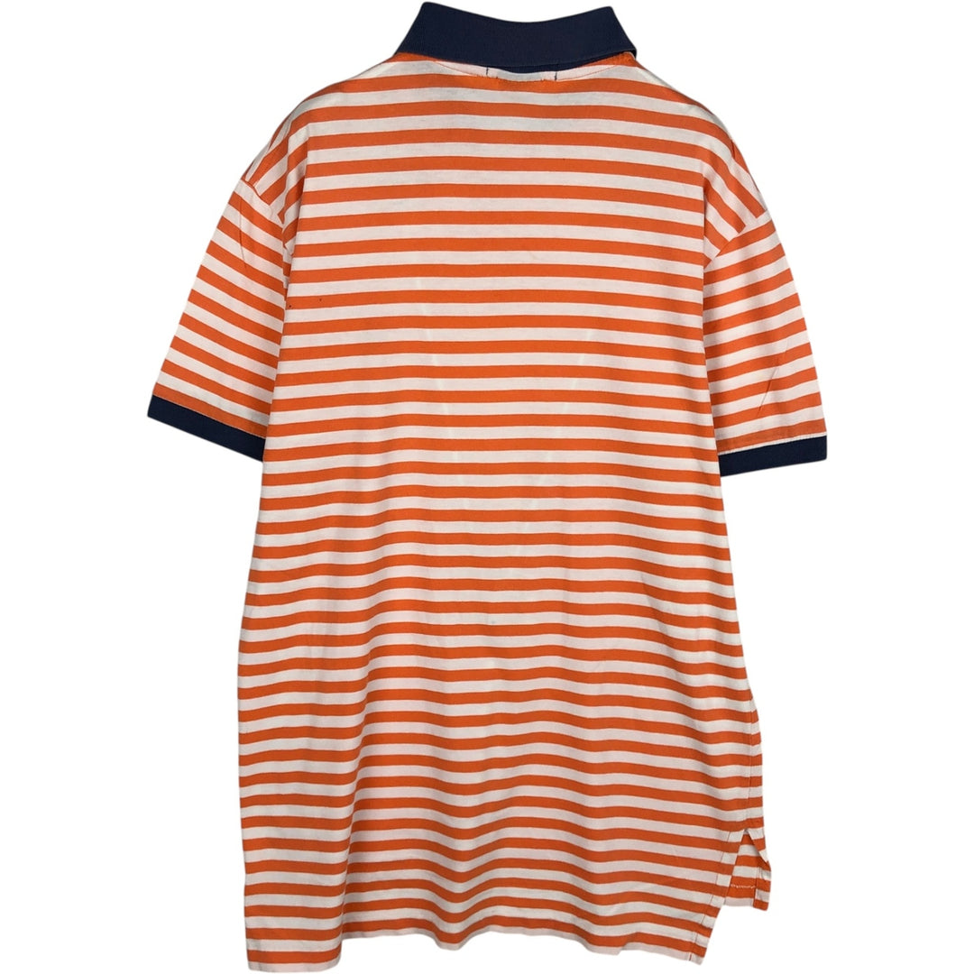 Ralph Lauren POLO by Ralph Lauren CUSTOM FIT short sleeve striped polo shirt men's size M cotton orange type Vintage Second Hand