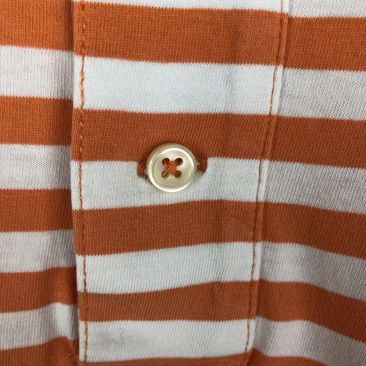 Ralph Lauren POLO by Ralph Lauren CUSTOM FIT short sleeve striped polo shirt men's size M cotton orange type Vintage Second Hand