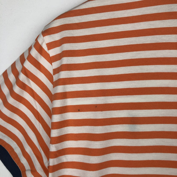 Ralph Lauren POLO by Ralph Lauren CUSTOM FIT short sleeve striped polo shirt men's size M cotton orange type Vintage Second Hand