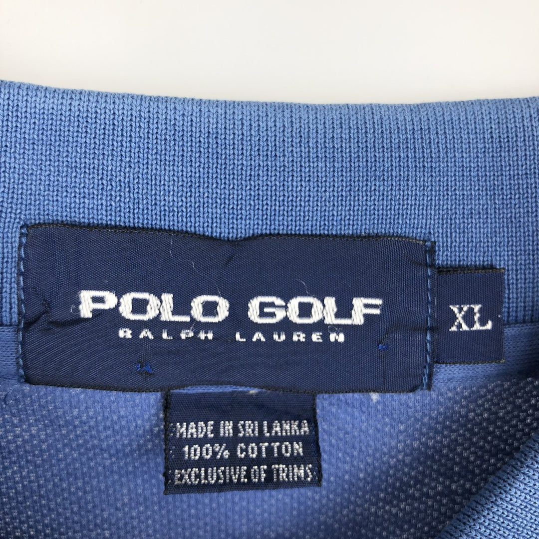 Ralph Lauren POLO GOLF Short Sleeve Polo Shirt Men's XL cotton blue type Vintage Second Hand