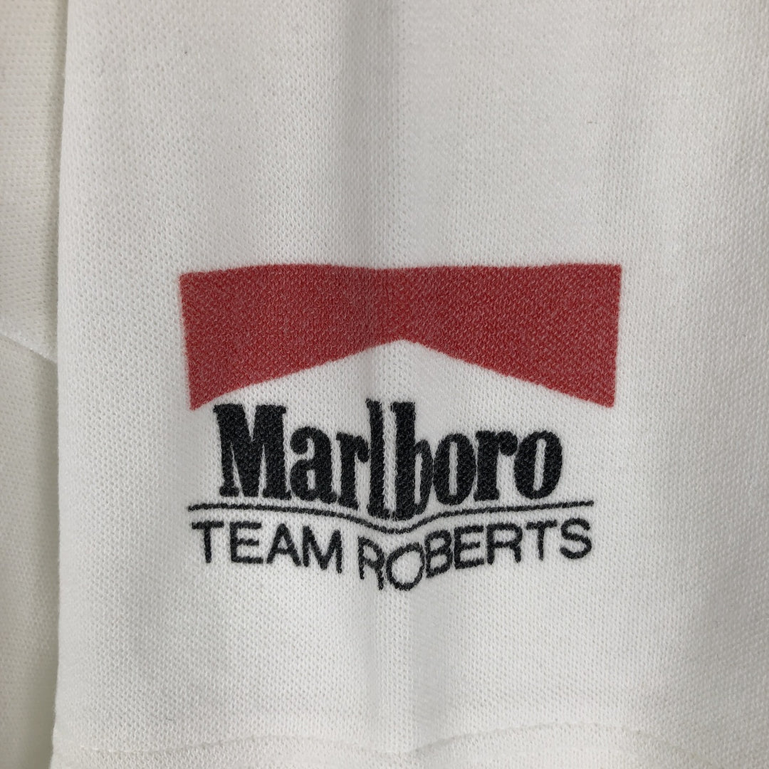 90'S Clinic Marlboro Advertising Short-Sleeve Polo Shirt, Men's Size XL (Equivalent), Vintage cotton white type Vintage Second Hand