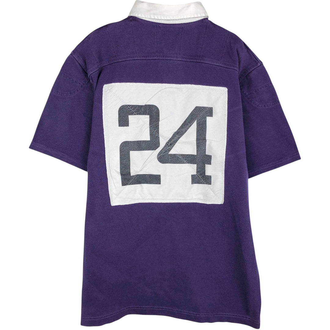 Nike College Short-Sleeve Rugby Shirt, Men's Size M (approx.) cotton purple type Vintage Second Hand