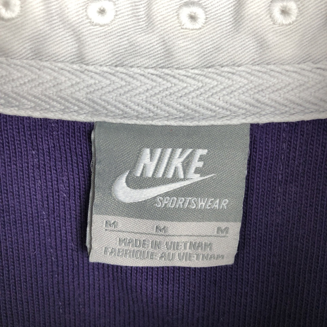 Nike College Short-Sleeve Rugby Shirt, Men's Size M (approx.) cotton purple type Vintage Second Hand