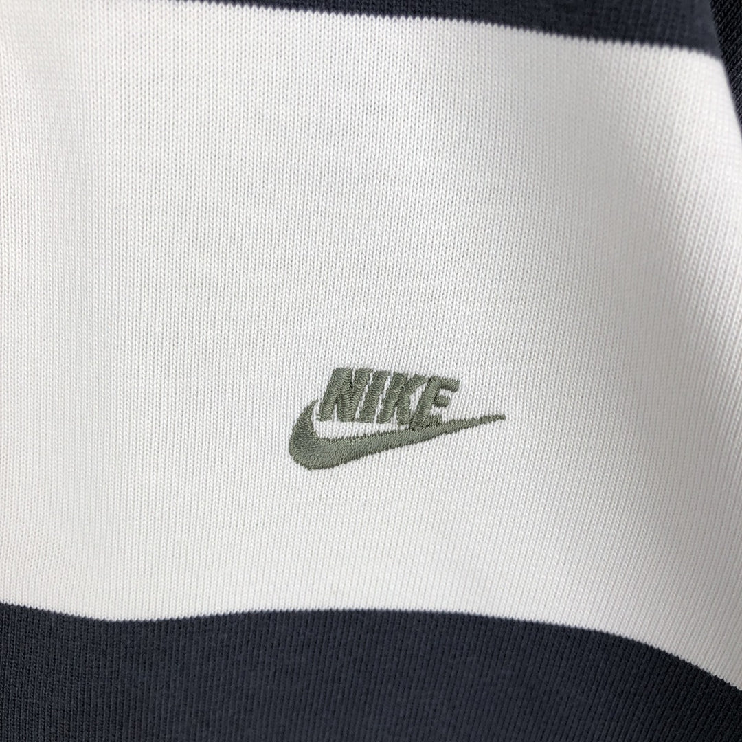 Nike Short Sleeve Striped Polo Shirt Men's Size L cotton navy blue type Vintage Second Hand