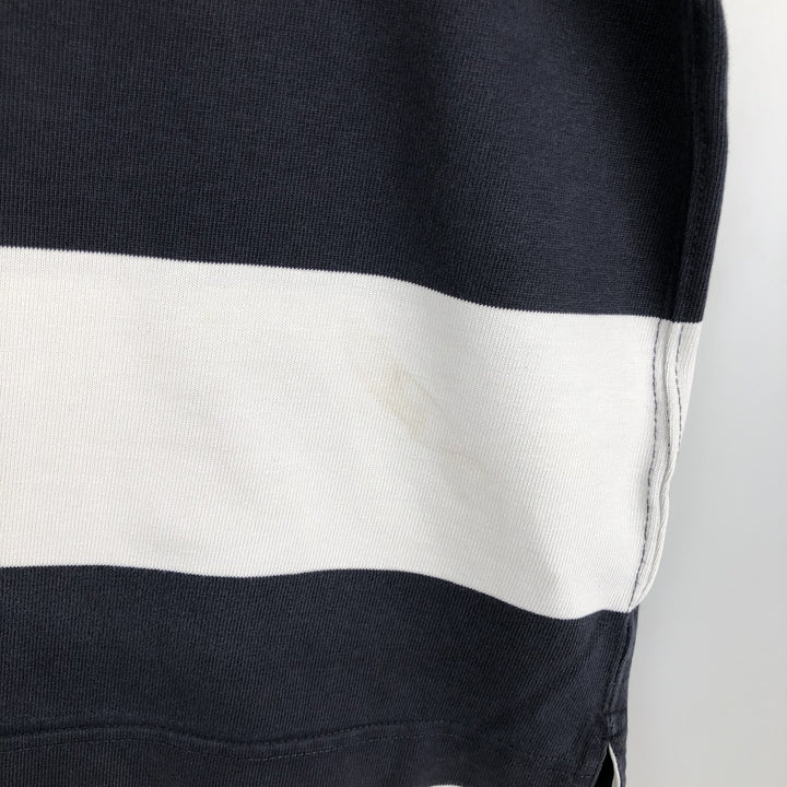 Nike Short Sleeve Striped Polo Shirt Men's Size L cotton navy blue type Vintage Second Hand