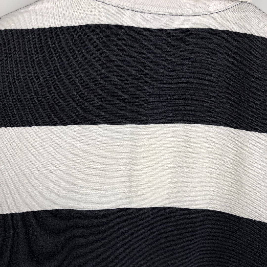 Nike Short Sleeve Striped Polo Shirt Men's Size L cotton navy blue type Vintage Second Hand