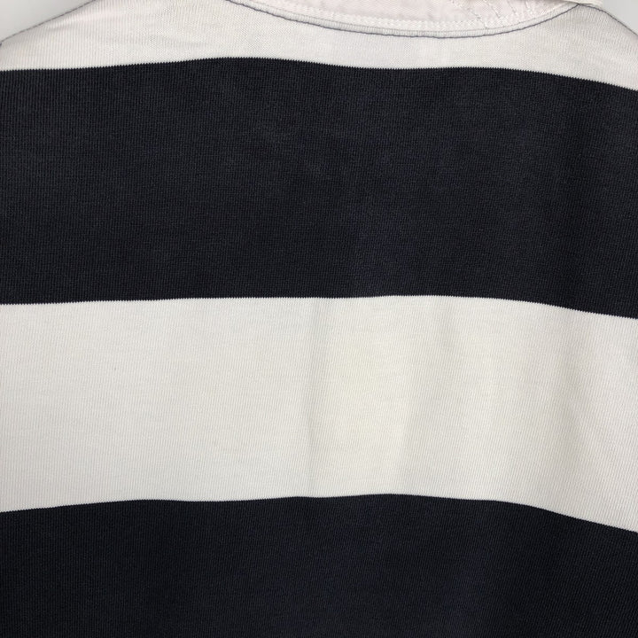 Nike Short Sleeve Striped Polo Shirt Men's Size L cotton navy blue type Vintage Second Hand