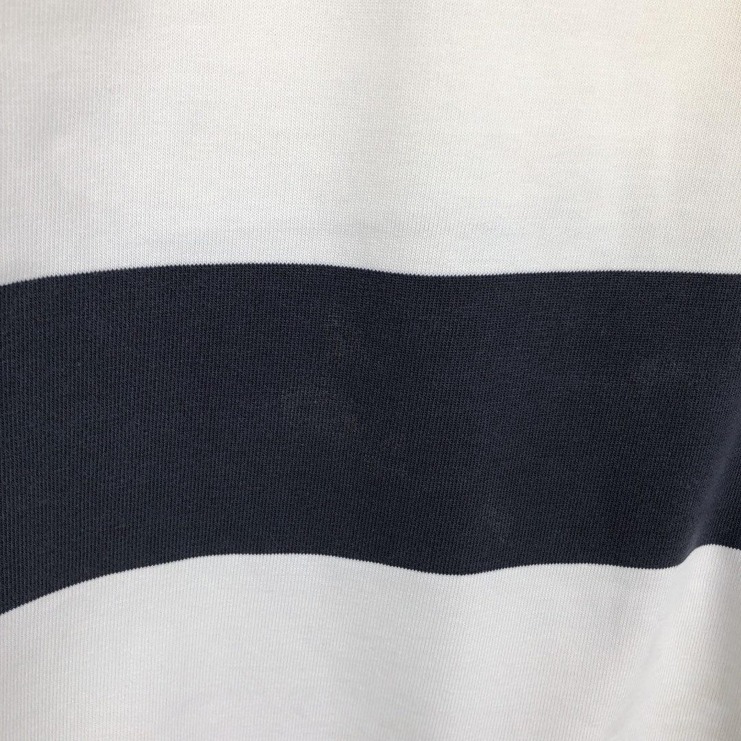 Nike Short Sleeve Striped Polo Shirt Men's Size L cotton navy blue type Vintage Second Hand