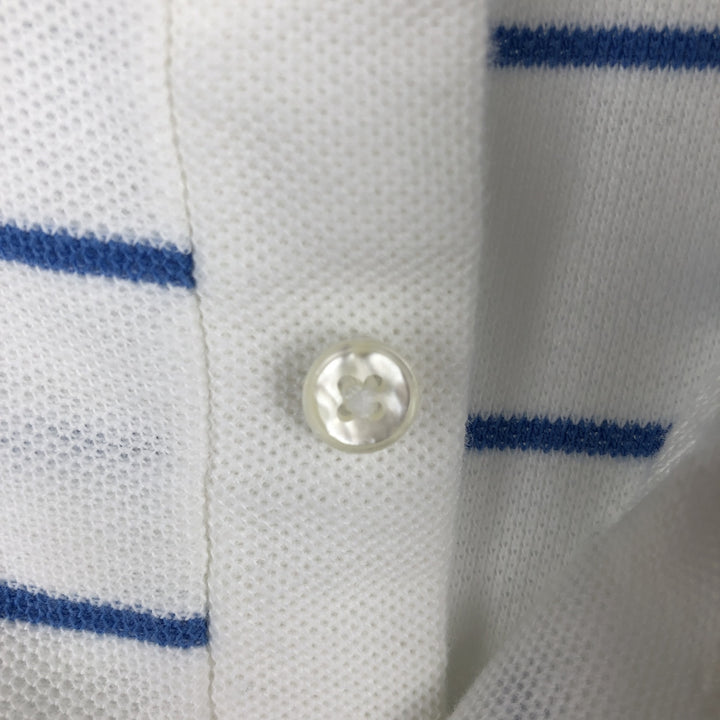 Brooks Brothers Golden Fleece Short-Sleeve Striped Polo Shirt, Made in USA, Men's Size XL (approx.) cotton white type Vintage Second Hand