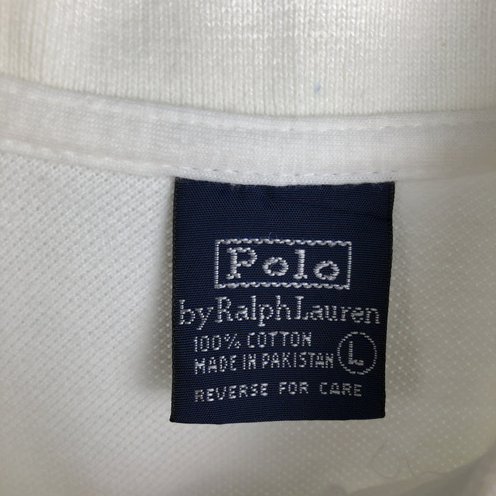 Ralph Lauren POLO by Ralph Lauren short sleeve polo shirt, men's size L cotton white type Vintage Second Hand