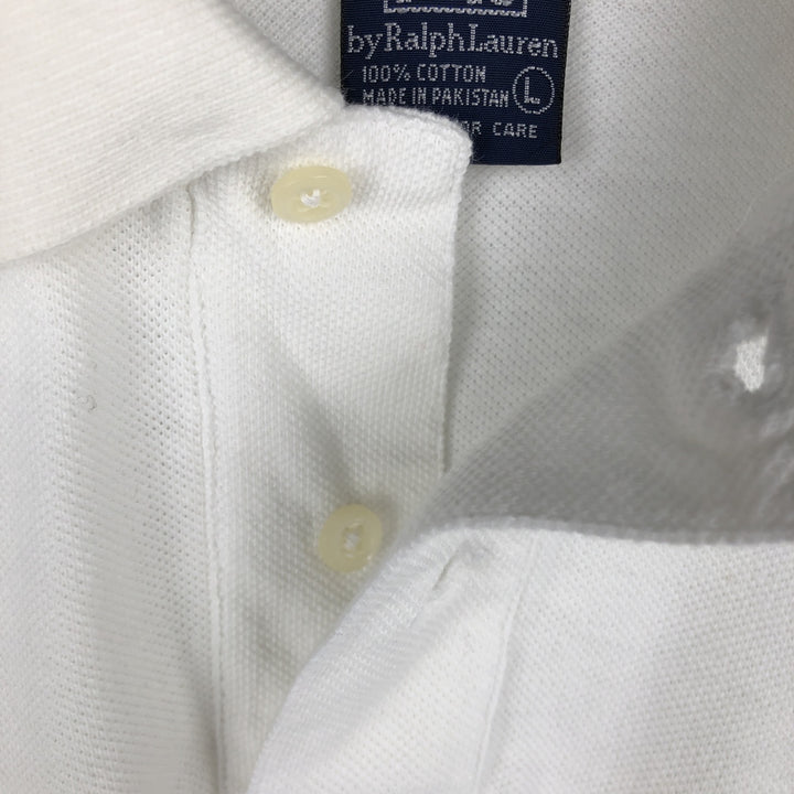 Ralph Lauren POLO by Ralph Lauren short sleeve polo shirt, men's size L cotton white type Vintage Second Hand
