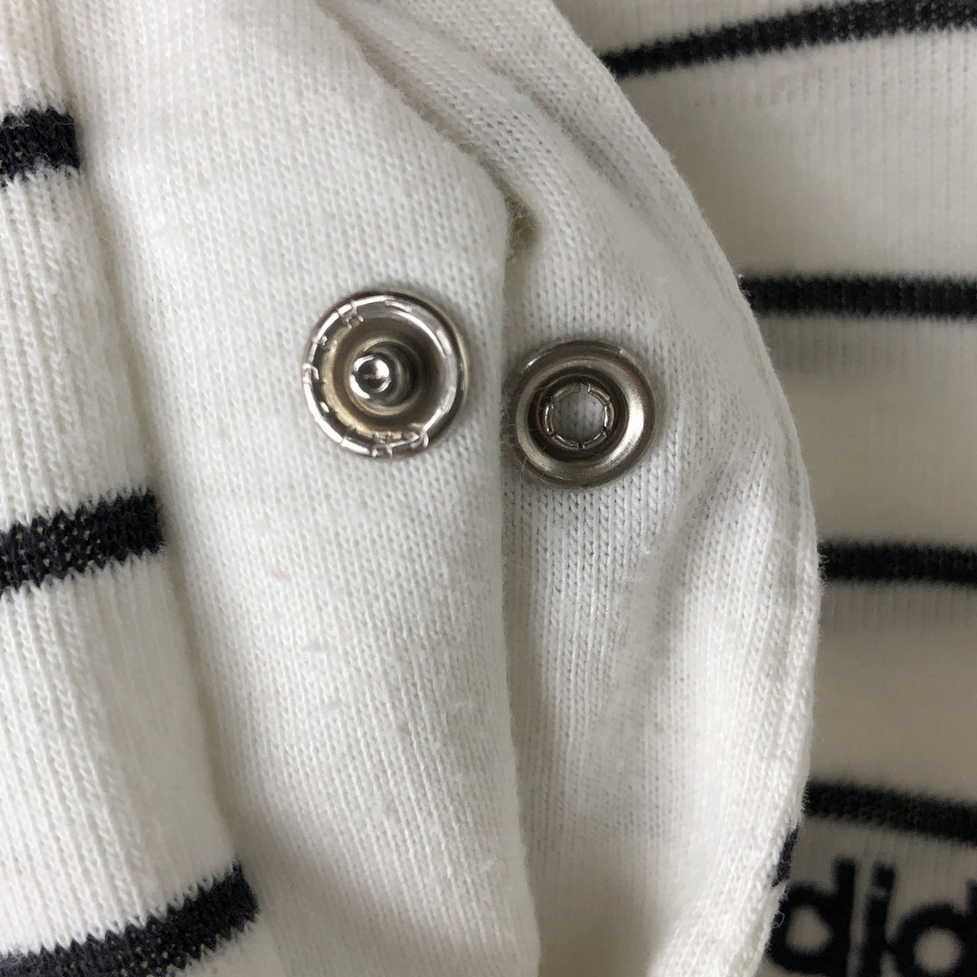 1980s-era Adidas Trefoil logo short-sleeved striped polo shirt, men's size S equivalent, vintage. unclear white type Vintage Second Hand