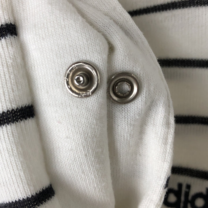 1980s-era Adidas Trefoil logo short-sleeved striped polo shirt, men's size S equivalent, vintage. unclear white type Vintage Second Hand