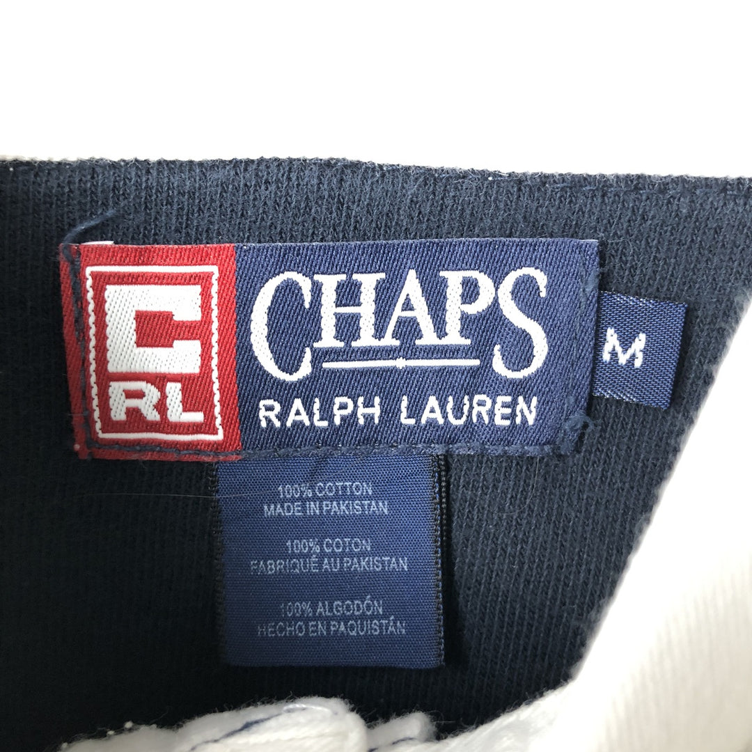 Ralph Lauren CHAPS Short-Sleeve Striped Polo Shirt, Men's Size M (approx.) cotton black type Vintage Second Hand