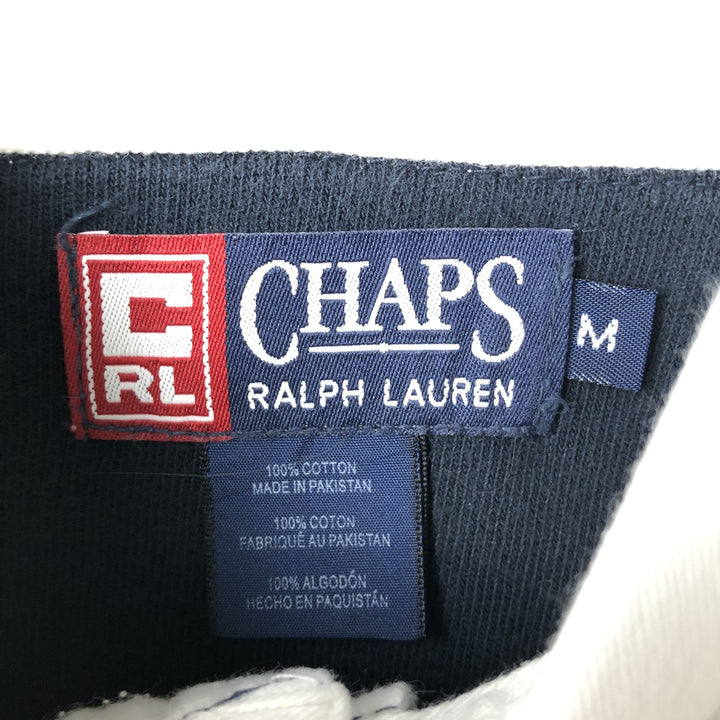 Ralph Lauren CHAPS Short-Sleeve Striped Polo Shirt, Men's Size M (approx.) cotton black type Vintage Second Hand