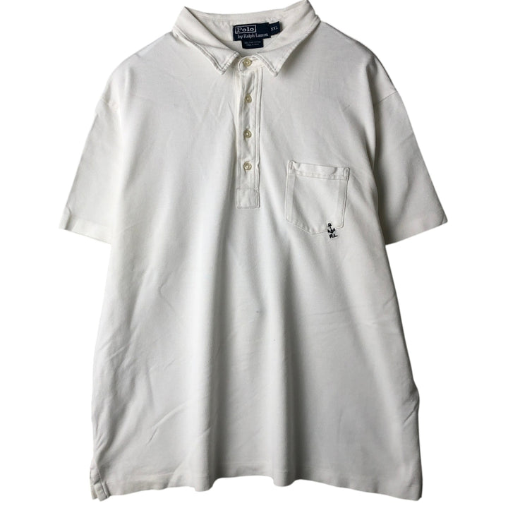 Ralph Lauren POLO by Ralph Lauren short sleeve polo shirt, men's size XXL Pima Cotton white type Vintage Second Hand