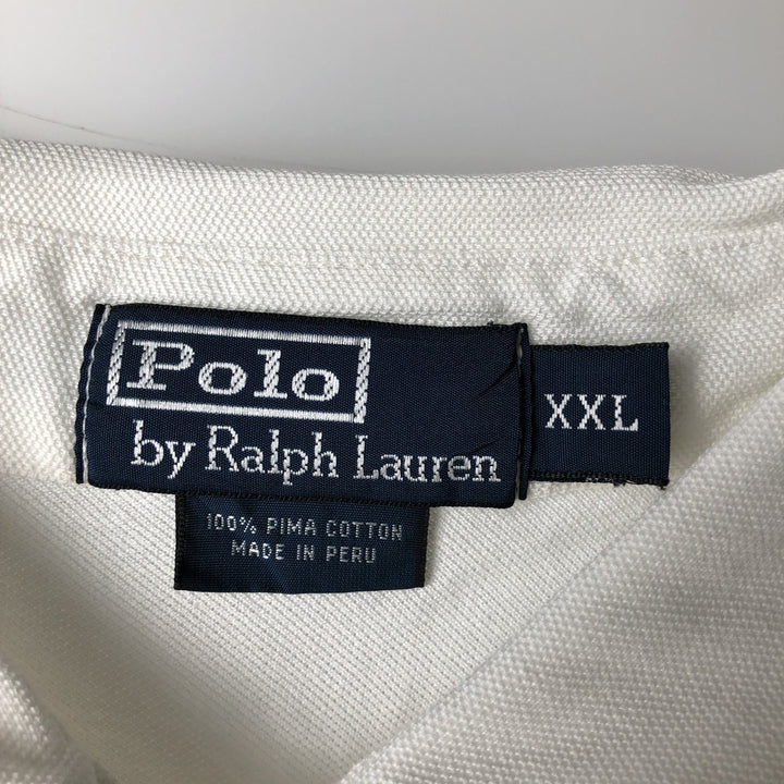 Ralph Lauren POLO by Ralph Lauren short sleeve polo shirt, men's size XXL Pima Cotton white type Vintage Second Hand