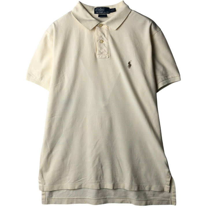 Ralph Lauren POLO by Ralph Lauren short sleeve polo shirt, men's size L cotton Beige type Vintage Second Hand