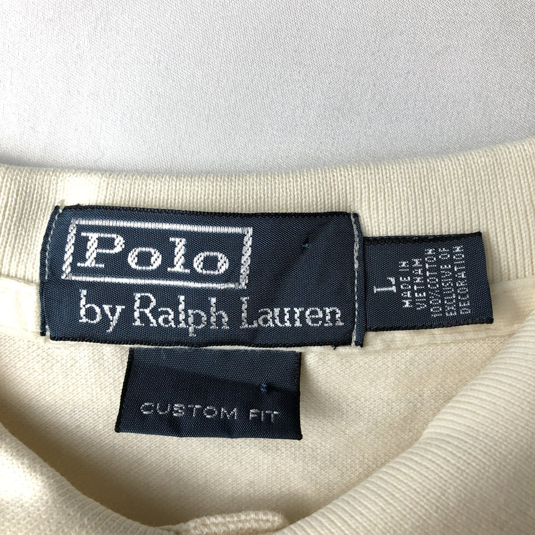 Ralph Lauren POLO by Ralph Lauren short sleeve polo shirt, men's size L cotton Beige type Vintage Second Hand