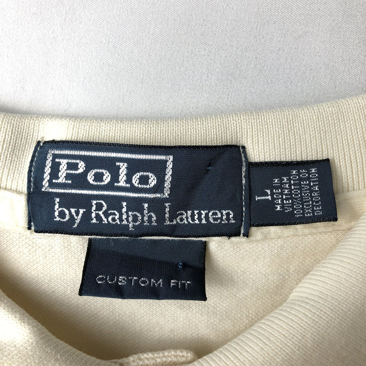 Ralph Lauren POLO by Ralph Lauren short sleeve polo shirt, men's size L cotton Beige type Vintage Second Hand