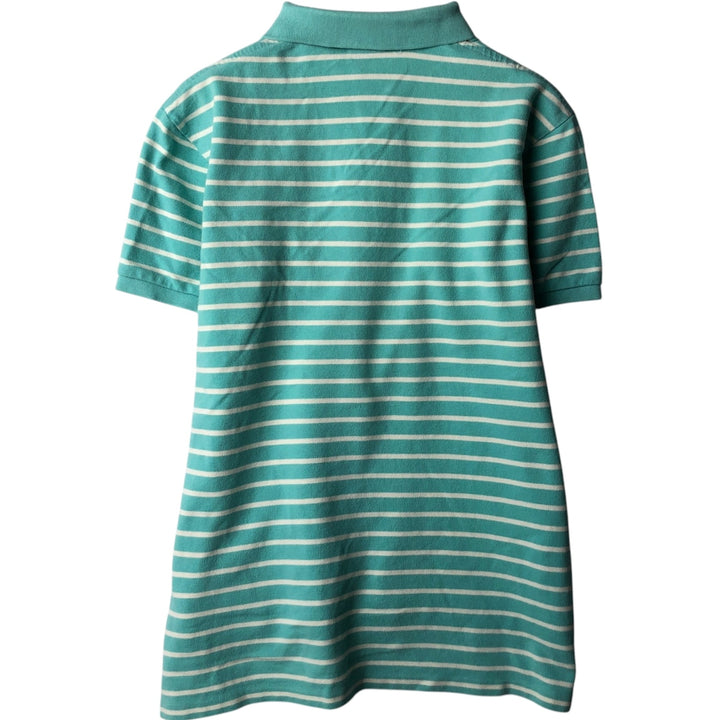 Ralph Lauren POLO by Ralph Lauren CUSTOM FIT Multi-border short sleeve border polo shirt Men's M size cotton Emerald green Vintage Second Hand