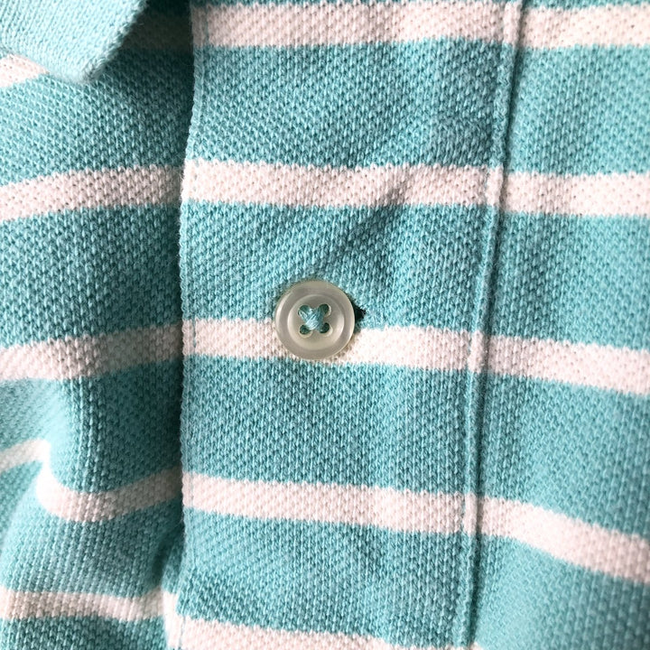 Ralph Lauren POLO by Ralph Lauren CUSTOM FIT Multi-border short sleeve border polo shirt Men's M size cotton Emerald green Vintage Second Hand