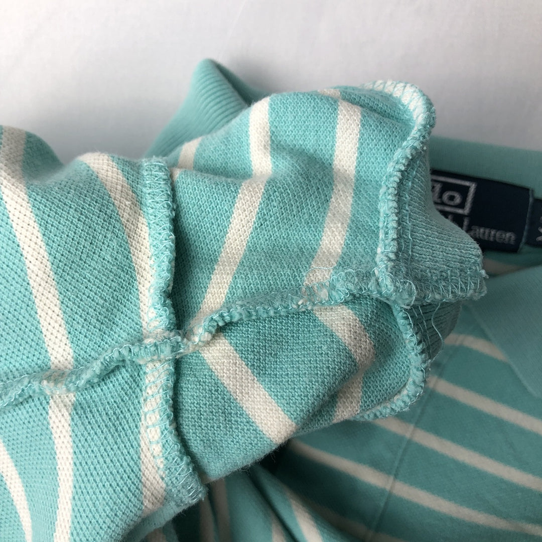 Ralph Lauren POLO by Ralph Lauren CUSTOM FIT Multi-border short sleeve border polo shirt Men's M size cotton Emerald green Vintage Second Hand