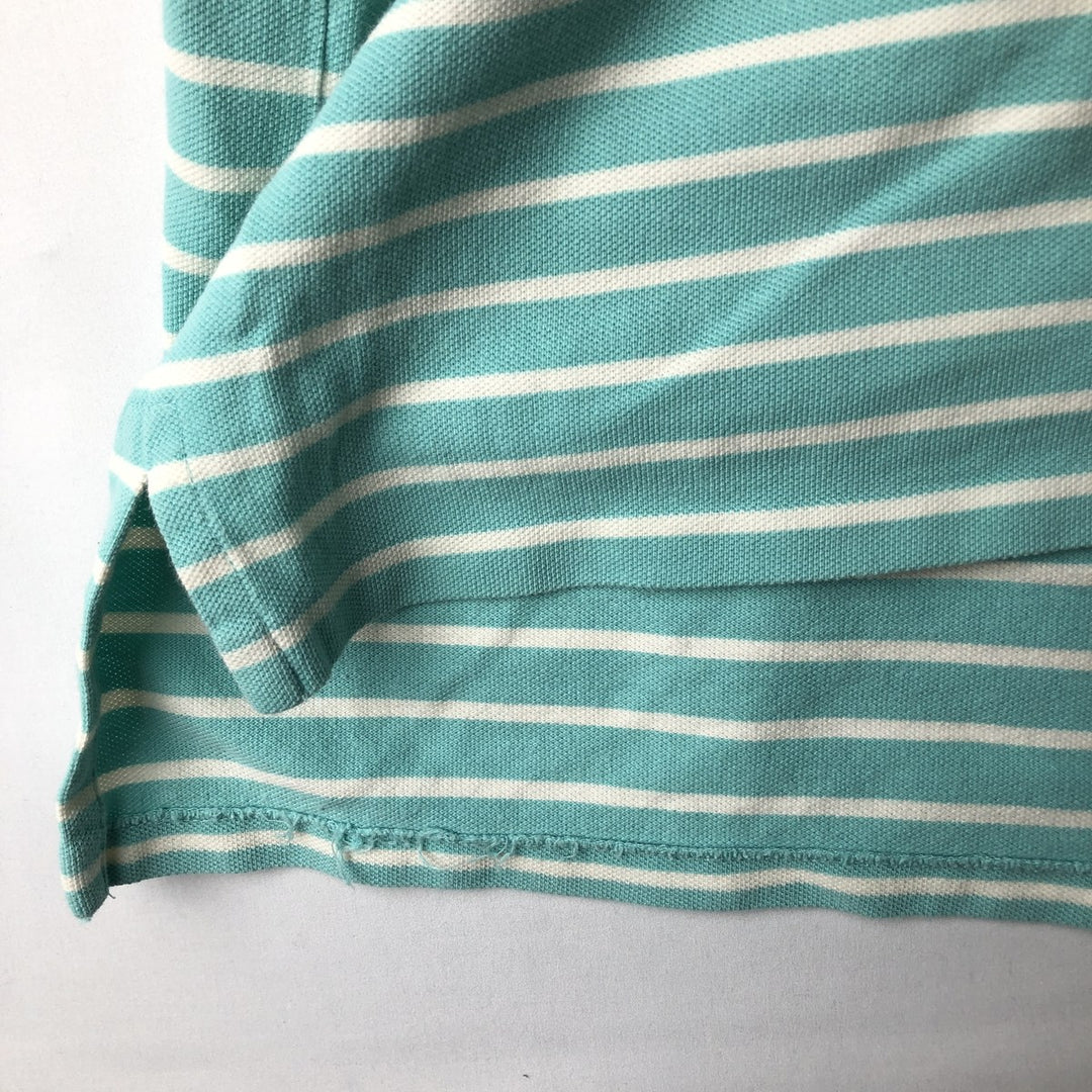 Ralph Lauren POLO by Ralph Lauren CUSTOM FIT Multi-border short sleeve border polo shirt Men's M size cotton Emerald green Vintage Second Hand