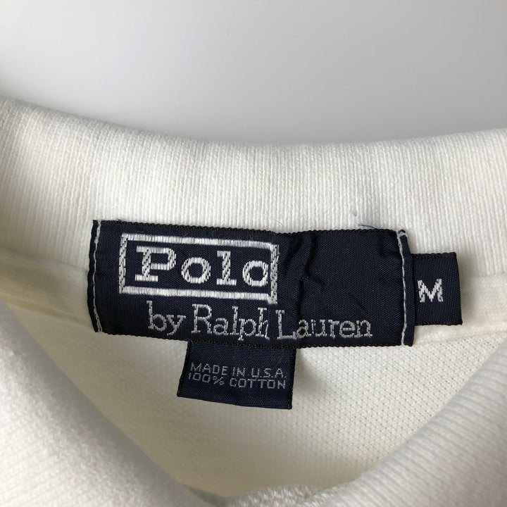 ~90'S Ralph Lauren POLO by Ralph Lauren Short-Sleeve Polo Shirt, Made in USA, Men's Size M (Equivalent), Vintage cotton white type Vintage Second Hand