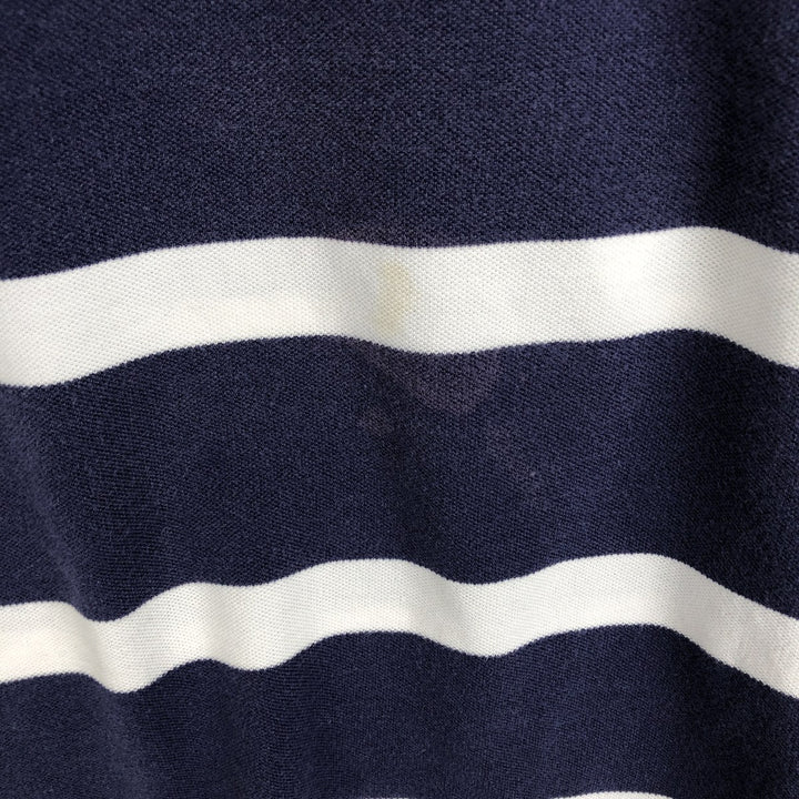 Ralph Lauren POLO by Ralph Lauren Multi-border short sleeve striped polo shirt Men's XL size cotton navy blue type Vintage Second Hand